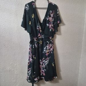 Torrid Floral Midi Dress - Black and Pink